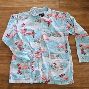 Nick & Nora Flanel Flamingo Print Pajamas Set